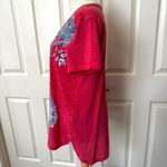 Style & Co orange blue paisley short sleeved top Photo 3