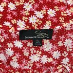 Suzanne Betro SB Size XL Red Floral Print Keyhole Peasant Shirt Top Photo 4