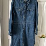DKNY  Denim Button Down Dress Size L Photo 4