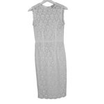 Jill Stuart  Illusion Yoke Lace Sheath Ivory White Knee Length Bridal Dress 2 Photo 3