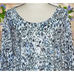 Rebecca Malone Women's Metallic Animal Print Thin Knit Top 1X 3/4 Sleeve Stretch Photo 1
