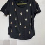 Romeo + Juliet Couture Black Sequin Pineapple Tee Sz M NWT Photo 2