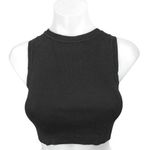 ZARA Women's Black Rib Knit Sleeveless Racerback Pullover Crop Tank Top Size S Photo 0