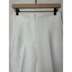 ZARA White High Waisted Dress Pants Trousers Size Medium Straight Leg Career Photo 3