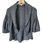 Elizabeth and James Gray Open Bolero Sweater Ribbed Knit Cardigan Wool XS EUC Photo 5