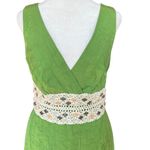 Kay Unger  Green Crochet Mini Dress Photo 1