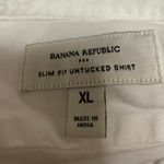 Banana Republic  Untucked White Long Sleeve Button Down Slim Fit Shirt Top SizeXL Photo 2
