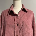Mauve corduroy oversized tortoise button up top Photo 1