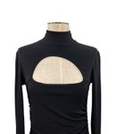 Nookie  Charlize Mini Dress Long Sleeve Ruched Mock Neck Cut Out black Size Large Photo 2