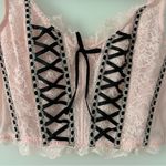 Victoria's Secret Victoria’s Secret Dream Angels Unlined Lace Up Corset Bra Light Pink NWT Large Photo 2