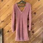 Abercrombie & Fitch V-Back Fuzzy Sweater Dress in dusty pink NWT Photo 5