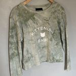Kittenish  Babe Shirt Long Sleeve Tie Dye Green Top Womens Medium Photo 0
