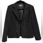 Ellen Tracy  Womens Black Ribbon Notch Single Closure Blazer Pockets‎ Business 10 Photo 0
