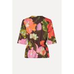 STINE GOYA SGNAICA TOP SUMMER NIGHT POPPIES Floral Print Wrap Top 3/4 Sleeve L Brown Size L Photo 1