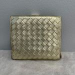 Bottega Veneta Gold Intrecciato Leather Wallet with Coin Pouch - Preowned Photo 1