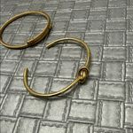 Gold Knot Cuff & Twisted Cable Cuff Bracelet Set Photo 3