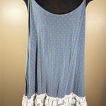Matilda Jane  Women's Blue Polka Dot Boho Camisole Tank Top Lace Hem XL Photo 0