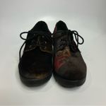 Madden Girl Bandshe dark floral velour lace up shoes black pink women’s size 8.5 Photo 1
