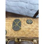 Vintage Straw Handmade Bag Summer Beach Weave With Lid Chinese Accents Photo 5