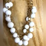 Vtge KJL Kenneth Jay Lane Large Faux Pearl Necklace Gold ChainLink 17” Iconic White Photo 7