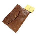 Patricia Nash  Midi Leather iPad Case Clutch Brown Cognac Vintage Style Photo 5