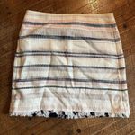 Loft  woven fringe hem striped business casual 10 skirt Photo 0