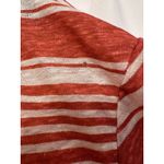 Ralph Lauren Polo Red Cream Stripe Linen 3/4 Sleeve Boat Neck Shirt Size Large Photo 5