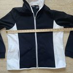 Saks 5th Avenue Saks Fifth Avenue‎ Women's Hoodie Long Sleeves Full Zip Black White Block XL Photo 3