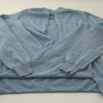 Michelle Mason Elegant Sky Blue V-Neck Sweater for Women Photo 0