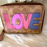 Coach RARE  Small Zip Wallet in Signature Canvas With Love Print Photo 0