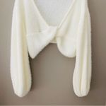 Princess Polly Twist Crop Top Sweater White Sz 8 Photo 2