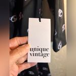 Unique Vintage PANDA Black Dress White Red Accents zip back M retro vintage fun Photo 1