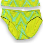 Lime Ricki Bow Two Piece Swimsuit Women’s Size Medium One Shoulder with Black Bow Lime Photo 11