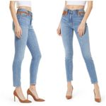 Good American ππ Good Legs Suede Mixing Skinny Jeans ~ INDIGO080 Blue 8/29 NWT Photo 7