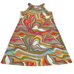 Jude Connolly The Lisa Keyhole Halter Dress Groovy Psychedelic Colorful Size S Photo 10