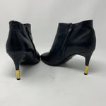 Pour La Victoire Pour La‎ Victoire Black Leather Gold Heeled Booties Photo 4