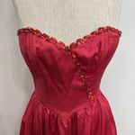 Gunne Sax Size 3 Dress Strapless Red Satin Sequin Cocktail Party Vintage 90s Photo 2