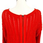 Anthropologie  Moth Open Knit Zipper Back Sweater Orange Size XL Photo 4
