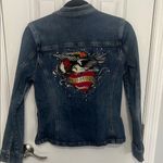 Harley Davidson Harley-Davidson Blue Fitted Jean Jacket with Cropped Length Photo 1