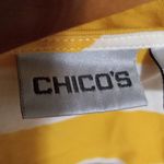 Chico's 1 M Rugby Striped Long Sleeved Lace Up Top in Yellow White Photo 9