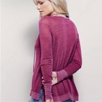 Free People  Affogato Hacci Henley Linen Blend Top long sleeve lightweight S Photo 1