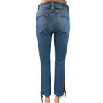 Paige Jacqueline Straight Women's Blue Lace Up Cropped Denim Jeans Size 26 Photo 2