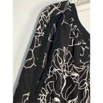 Spense Women's Floral Scoop Neck Cold Shoulder Blouse Black White Size Medium Black Photo 3