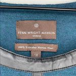 Fenn Wright Manson  Teal Long Sleeve Top with Black Trim 100%ExtrafineMerinoWool Photo 1