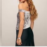 Reformation  Andria Knit Top Silver Photo 3