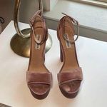 Steve Madden  Pink Velvet Platform Heels Photo 0