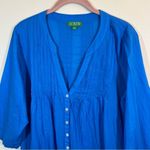 J.Crew Women’s VOILE PINTUCK Tiered Cover Up Swim Dress Blue BQ963 SU23 Large Photo 2