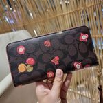Coach Long Zip Around Wallet In Signature Canvas With Ornament Print C7411 Photo 5