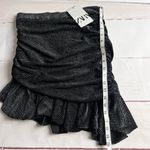 ZARA  Women’s Asymmetrical Mini Skirt with Ruching Sz M Photo 8
