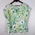 Alfred Dunner Top Womens XL Green Blue Floral Print Garden Party Cottage Fairy Photo 1